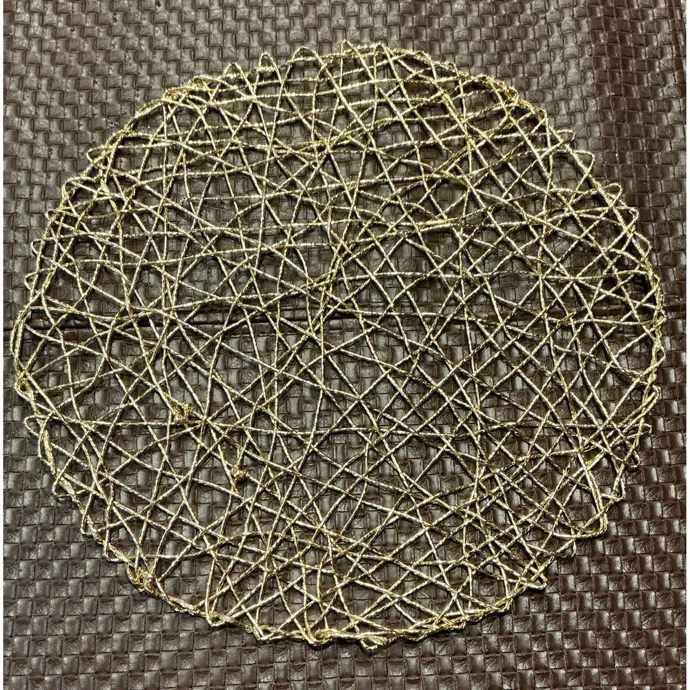 Kashi Home Holiday Decorative Woven Metallic Foil Shining‎ Placemats-8